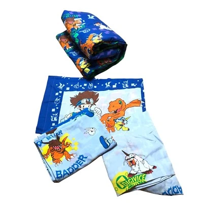 Digimon Digital Monsters Pokémon Comforter Sheets Pillow Case Twin Set Vintage - Image 1 of 4