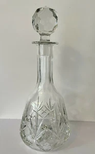 Schöne Illusionen handgeschliffene mundgeblasene Samobor Kristall Karaffe Jugoslawien 11,5 Zoll - Bild 1 von 12