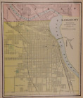 1896 Map ~ KANSAS CITY ~ Authentic Atlas Map (11x13) ~Free S&H-#003