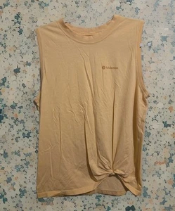 Lululemon Muscle Tank Top Word Mark Cream Yellow Size Med - Picture 1 of 4