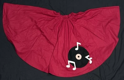 Disfraz de Halloween de Colección - Falda Caniche Años 50, Do- Whap, Grabar Música, Hecho a Mano A47 Foto 1 de 2