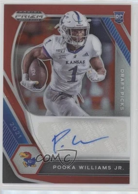 2021 Panini Prizm Draft Picks Red /199 Pooka Williams Jr #DPA-POO Rookie Auto RC - Image 1 of 2