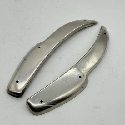 Porsche 911 912 Rear Bumper Aluminum End Cap Trim Set 1965-1968 SWB Stainless - Image 1 of 4