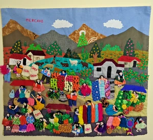 Arpilleras Peruanas Arte Popular Textil - Imagen 1 de 9
