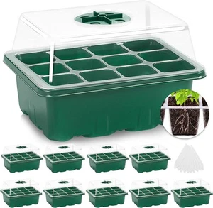 10 Packs Seed Starter Tray Seed Starter Kit with Humidity Dome (120 Cells Tot... - Picture 1 of 8
