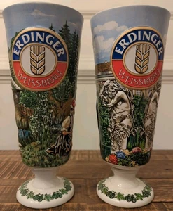 Paar 2x Erdinger Weißbrau Ceremarte Bierstein Sanssouci Germany Kossinger 0,5 L - Bild 1 von 14