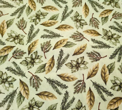 Quilting Treasures Just a Pinch BTY Angela Anderson травяной лист специя на зеленом - Изображение 1 из 3