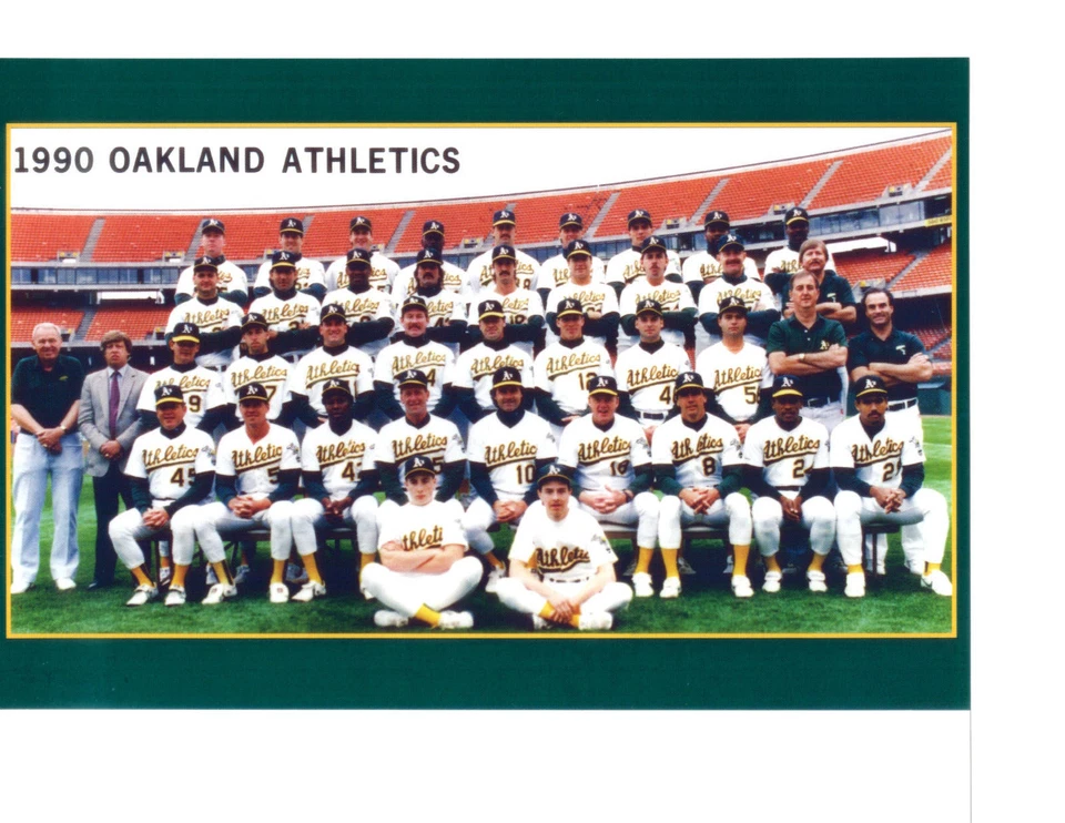 Foto de béisbol del equipo Oakland Athletics A's 1990 8x10 Foto 1 de 1