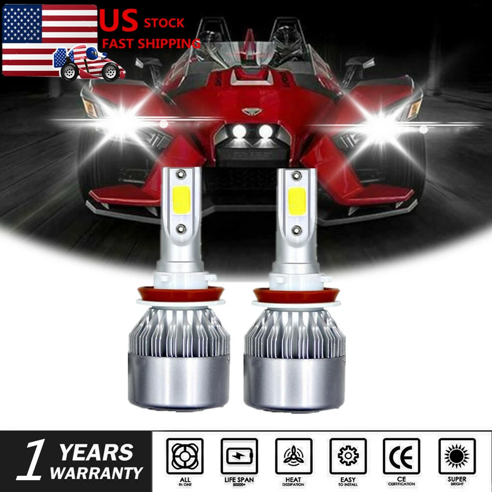 For Polaris Slingshot S SL SLR LECenter-light White LED Headlight Kit Bulb PRD31 - Image 1 of 4