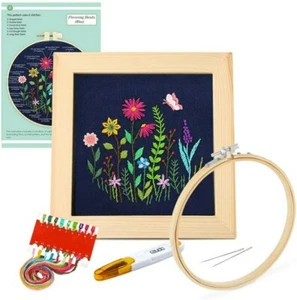 Caydo Full Range Embroidery Starter Kit with Wooden Picture Frame - Picture 1 of 6