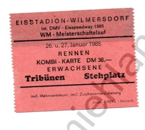 EINTRITTSKARTE ➔ WM-Meisterschaftslauf ➔ 1985 ➔ Eisspeedway ➔*aus Sammlung* - Picture 1 of 1