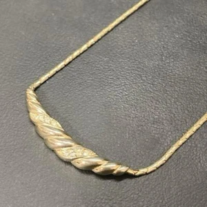 Vintage Christian Dior Rhinestone Twist Gold Necklace Pendant Length 43cm 17" - Picture 1 of 24