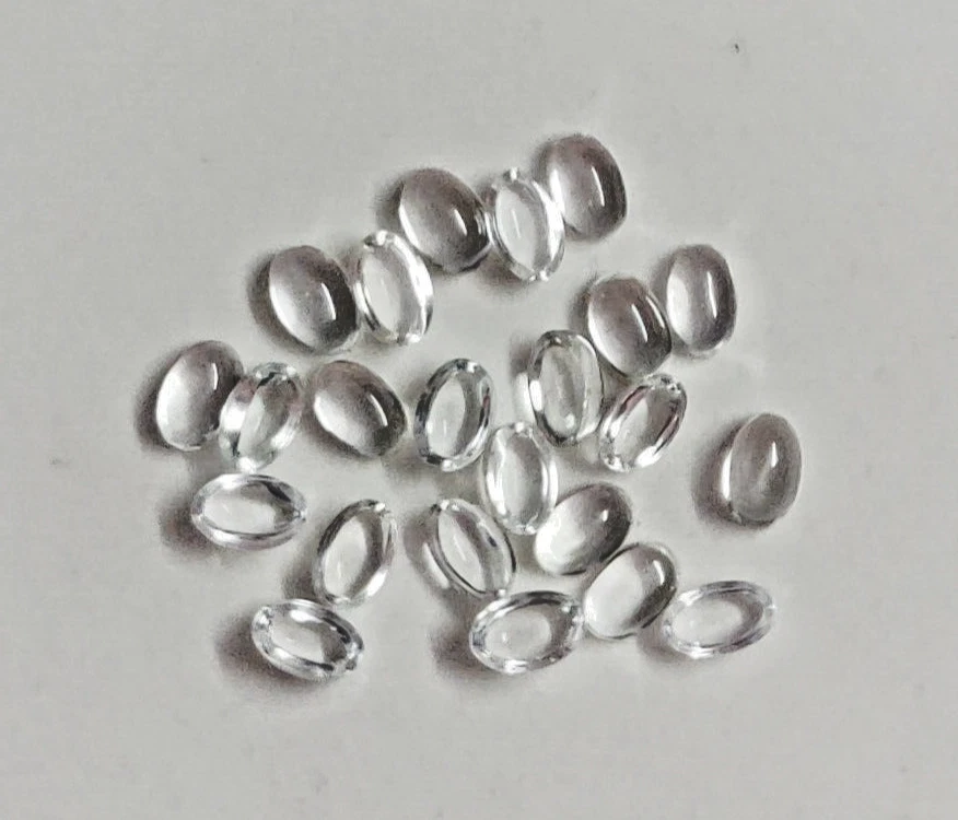 Cabujón ovalado de topacio blanco tamaño 3x5 mm piedras preciosas sueltas para hacer joyas Foto 1 de 1