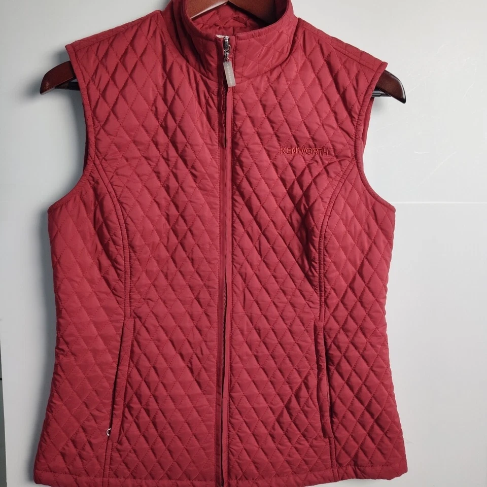 Cutter & Buck Small Womens Medium Zip Quilted Vest Red Kenworth Embroidery - Image 1 of 4