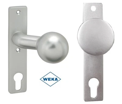 Türknopf rund gekröpft auf Gussschild Drücker Türgriff Knauf Griff Kampmann - Bild 1 von 4