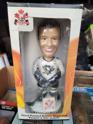 Rare Mario Lemieux Don CHerry Penguins uniform Bobblehead NIB bobble Dobbles Cover