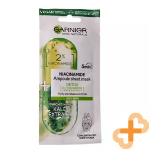 GARNIER Niacinamide Kale Extract Concentrated Detoxifying Ampoule-Sheet Mask 15g - Picture 1 of 24