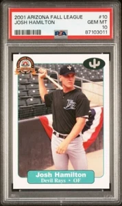 2001 Arizona Fall League Prospects Josh Hamilton #10 MVP - PSA 10 - RARE, Pop 1! - Picture 1 of 2