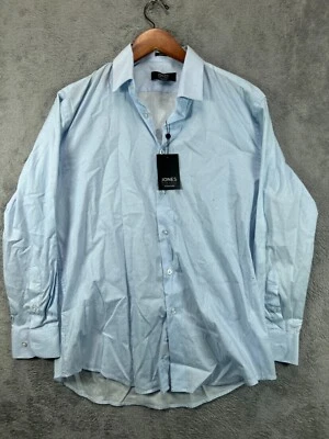 NWT  Mens 16 32 Dress Shirts Jones New York Stretch Button Up Blue Long Sleeve - Image 1 of 4