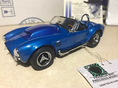 1/24 Franklin Mint Blue 1966 Super Snake Shelby Cobra 427 B11E792 Shelby Signed  - Image 1 of 4