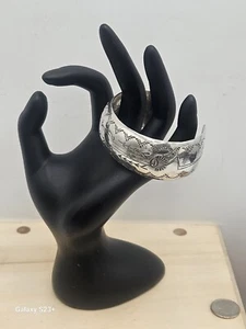 Vtg 1970-80's Sterling Silver Cuff Bracelet C. Don Platero Native American 32gr. - Picture 1 of 8