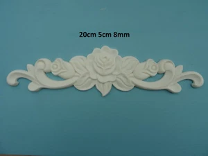Decorative rose and scroll center applique onlay resin furniture moulding P20 - Picture 1 of 4