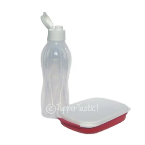 Tupperware NEW Lunch Set Bento Sandwich Box Moving Divider 750ml Bottle RedWhite - Picture 1 of 5