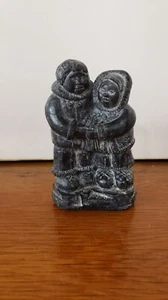 Esculturas de lobo hechas a mano pareja esquimal, hechas en Canadá - Imagen 1 de 6