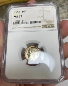 1956 10C Roosevelt Dime NGC MS 67 Toned Silver - Picture 1 of 4