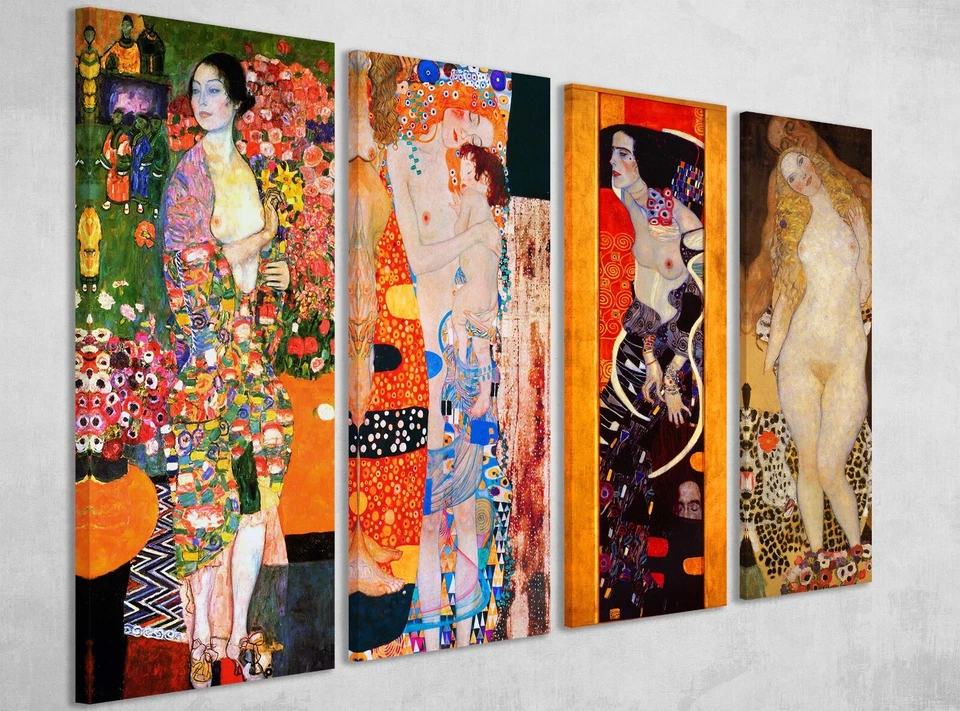 4 x Gustav Klimt Bailarina Madre Hijo Judith Adam Lienzo Arte de Pared Impresión de Cuadro Foto 1 de 2