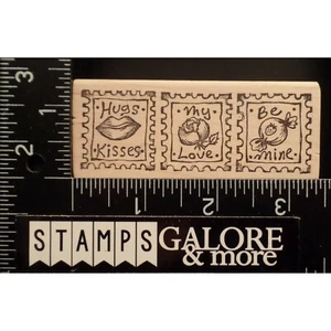 Magenta Rubber Stamps POSTAGE LETTER HUGS KISSES BE MINE MY LOVE LIPS #2881 - Picture 1 of 2