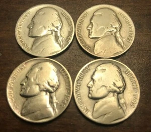 1942 PSpd Jefferson Nickel Set (4 Coin Lot) 2 Silver War Nickels (Complete Set) - Bild 1 von 7