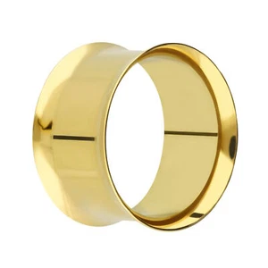 Treuheld® - Flesh Tunnel - Stahl - Gold - Double Flared (500.A) - Picture 1 of 180