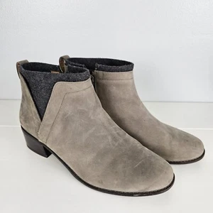 Vionic Womens Leather Wool Ankle Boots Gray Size 11 Weather Resistant Comfort - Picture 1 of 7