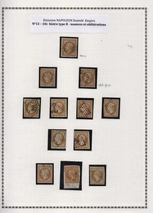 + TRES BELLE ETUDE No13 / 10C NAPOLEON TYPE II / OBLIT, COULEURS et VARIETES - Picture 1 of 4