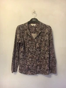 BODEN, Office Work-Soft Jersey-Multi Colour Print-Collar V Neck-Shirt. Size 12P - Picture 1 of 9