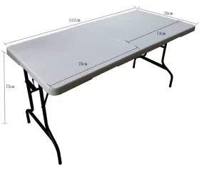 Portable Folding Table Rectangle Dining Table White 59inch - Picture 1 of 10