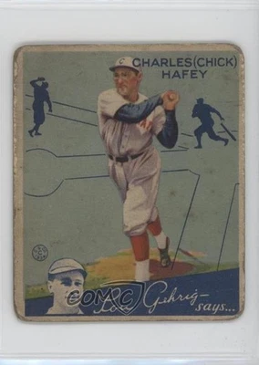 1934 Goudey Big League Chewing Gum R320 Chick Hafey #34 HOF - Image 1 of 2