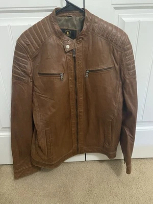 Barcelona Leather Jacket Brown Mens Large - Image 1 of 4