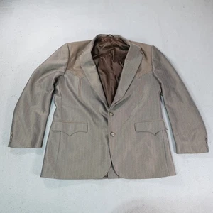 Vintage Circle S Blazer Mens 44 R Brown Western Suede Yoke Cowboy Jacket USA 90s - Picture 1 of 16