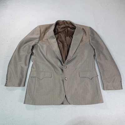 Vintage Circle S Blazer Mens 44 R Brown Western Suede Yoke Cowboy Jacket USA 90s - Image 1 of 4