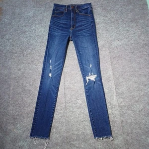 Pantalones de mezclilla Abercrombie Fitch para mujer talla 24 - tiro ultra alto súper ajustados desgastados - Imagen 1 de 12