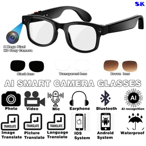 Gafas inteligentes AI con cámara de traducción y grabación de video y estuche para gafas - Imagen 1 de 33