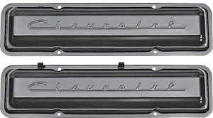 1959-67 Impala Chevy II Corvette Camaro; Black Valve Covers; w/Chevrolet Script; - Imagen 1 de 1