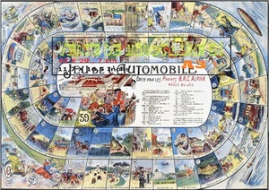 Jeu de l'oie - l'Automobile Phares B R C - AC rare- affiche A3 plastifiée - Bild 1 von 22