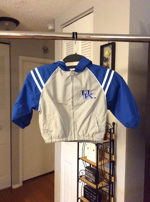 Kentucky Wildcats Gray Embroidered Hoodie Windbreaker Jacket Youth Toddler 2T - Image 1 of 2