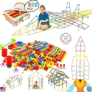 STEM Building Straw Constructor Toys 600Pcs Interlocking Engineering Kit for - Picture 1 of 6