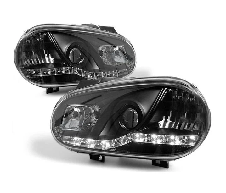 Черные фары для VW GOLF 4 1997 1998 1999 2000 2001 2003 дневной свет LHD - Изображение 1 из 1