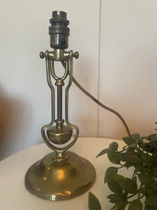 Edwardian solid brass table lamp gimbal style ships lamp art nouveau interior - Picture 1 of 12