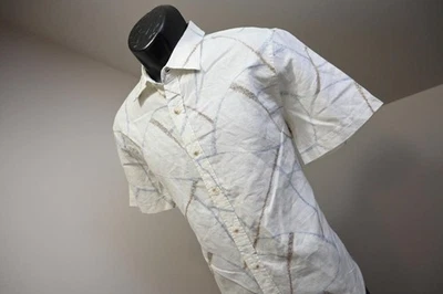 Banana Republic Linen Blend Button Up Shirt Slim Fit Short Sleeve Mens Sz Small - Image 1 of 4